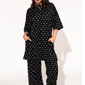 Dressed in LALA Leveled Up Ribbed Playsuit in Polka Dot